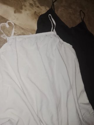 2 Monos Largos Tirantes Negro y Crema