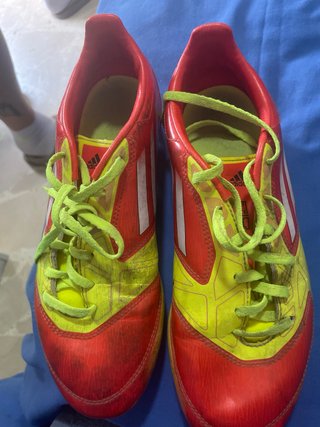 Zapatillas Fútbol Adidas Césped Rojo/Amarillo