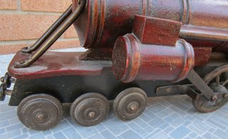 Locomotiva ciliegio e metallo anni '70