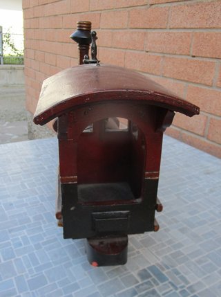 Locomotiva ciliegio e metallo anni '70