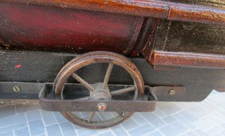 Locomotiva ciliegio e metallo anni '70