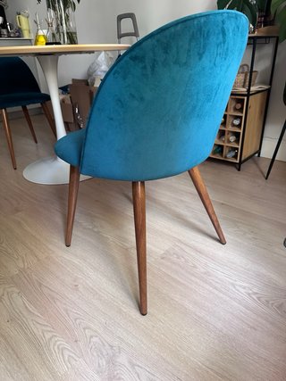 2 Sillas Terciopelo Azul Maisons du Monde