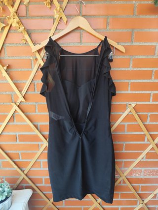Vestido Zara negro volantes talla 40