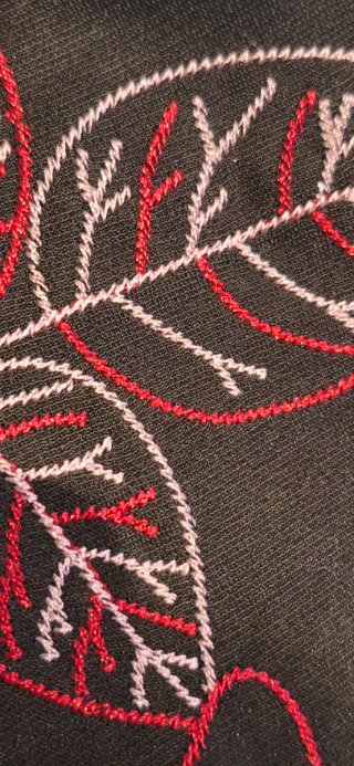 Vestidos negros con bordados uno azul  y otro rosa