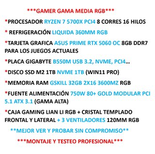 PC GAMING RYZEN 7 5700X