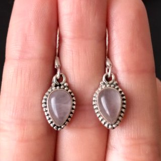 Pendientes Plata 925 Cuarzo Rosa