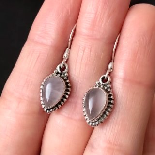 Pendientes Plata 925 Cuarzo Rosa