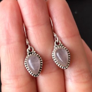 Pendientes Plata 925 Cuarzo Rosa