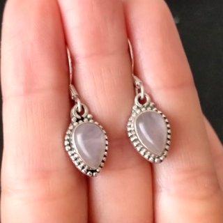 Pendientes Plata 925 Cuarzo Rosa