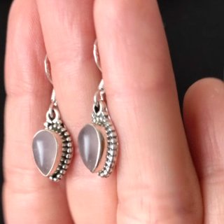 Pendientes Plata 925 Cuarzo Rosa