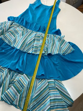 286 Vestido Flamenco Azul Turquesa