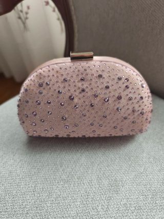 Cartera rosa ceremonia con pedrería