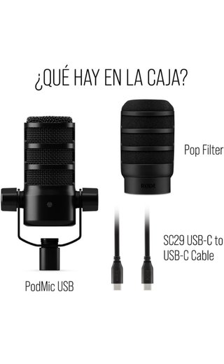 Micrófono RODE PodMic USB Negro