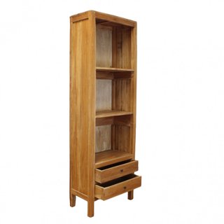 Libreria 3 Ripiani 2 Cassetti 65x33x195cm in Legno