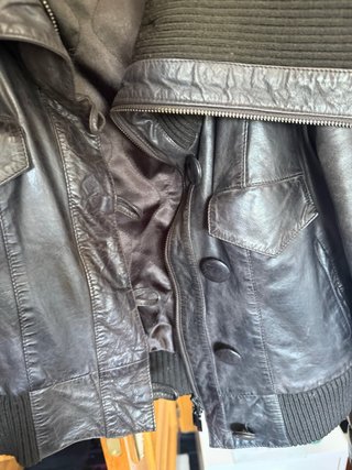 Chaqueta Piel Vintage Purificación García Marrón