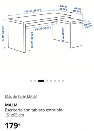 Mesa Escritorio - Modelo MALM (IKEA) Madera