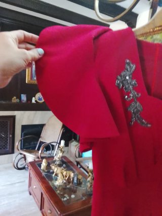 Vestido fiesta rojo con pedrería