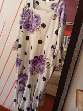 Vestido Sevillana Lycra Flores y Lunares