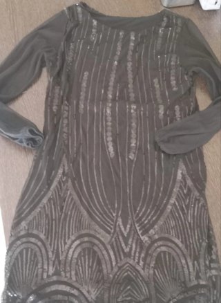 Vestido lentejuelas algodón negro