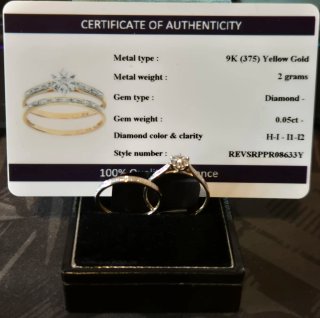 Anillos Oro 9K con Diamantes