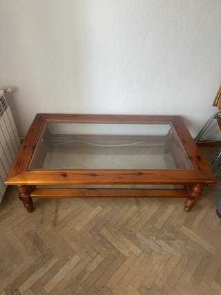Mesa de centro madera y cristal