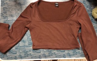 Camiseta SHEIN manga larga marrón XS