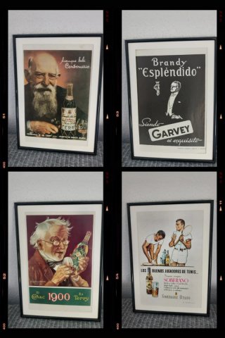 Lote 4 Anuncios Vintage Brandy Cognac
