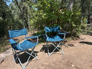 Silla plegable camping azul