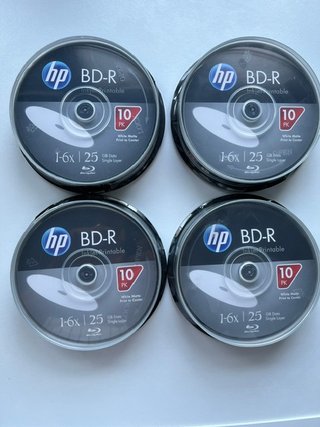 40 Discos Blu-ray HP BD-R 25 GB 1-6x