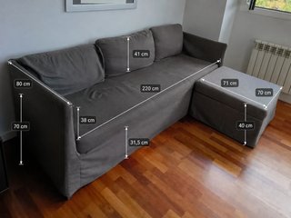 Sofá Ikea 3 plazas con chaise longue
