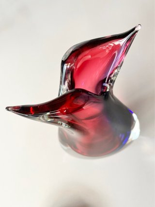 Gran jarrón Murano Sommerso Vintage Fucsia y Azul