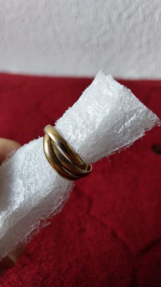 Anillo vintage entrelazado oro y plata