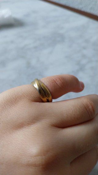 Anillo vintage entrelazado oro y plata