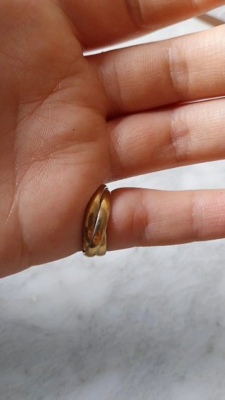 Anillo vintage entrelazado oro y plata