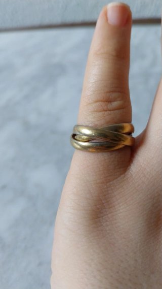 Anillo vintage entrelazado oro y plata