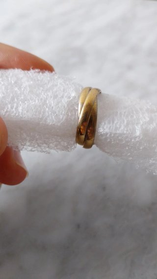 Anillo vintage entrelazado oro y plata