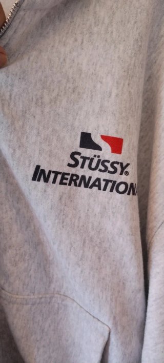 Sudadera Stüssy International Gris Cremallera