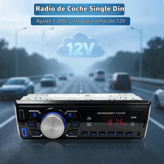 Autoradio 1‐DIN Bluetooth con USB/SD/AUX y FM