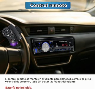Autoradio 1‐DIN Bluetooth con USB/SD/AUX y FM