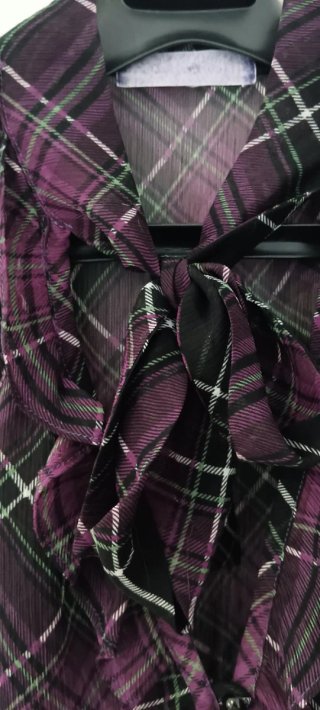 Camisa transparencias morada y negra