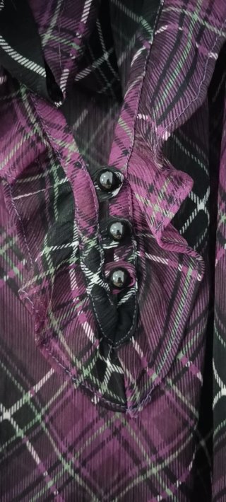 Camisa transparencias morada y negra
