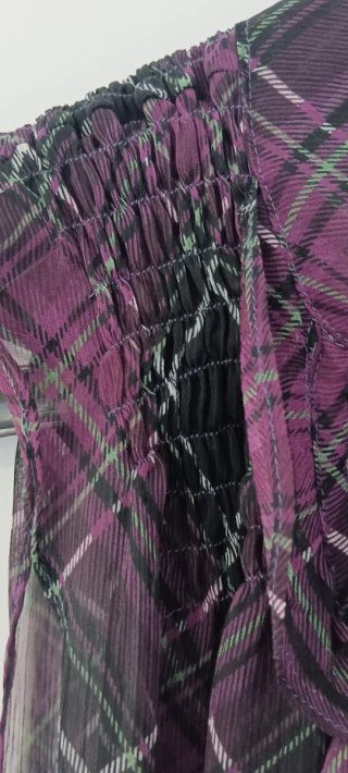 Camisa transparencias morada y negra