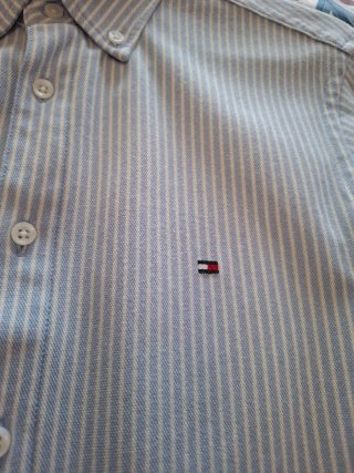Camisa Tommy Hilfiger Rayas Azul Claro