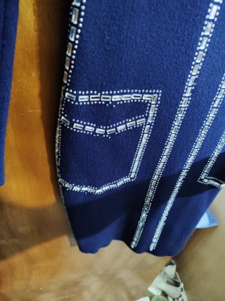 Vestido azul mini con pedrería Talla S