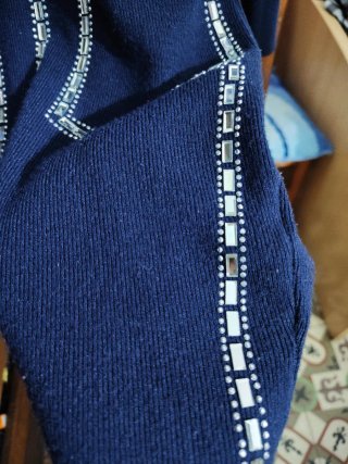Vestido azul mini con pedrería Talla S