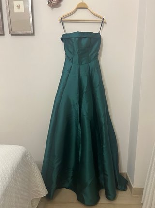 Vestido largo SHEIN verde corte princesa