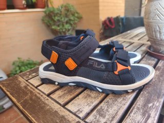 Sandalias Fila Niños Azul Naranja