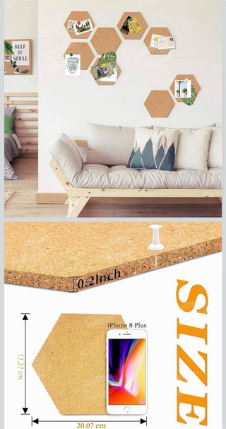 Tablero Corcho Hexagonal