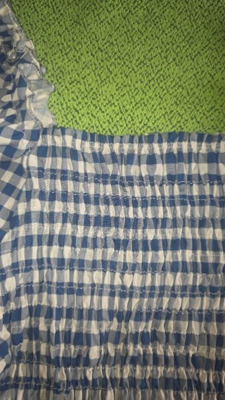 Camiseta cuadros azul y blanco