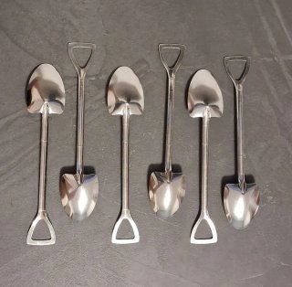 6 Cucchiaini Design Pala x Dessert in acciaio
